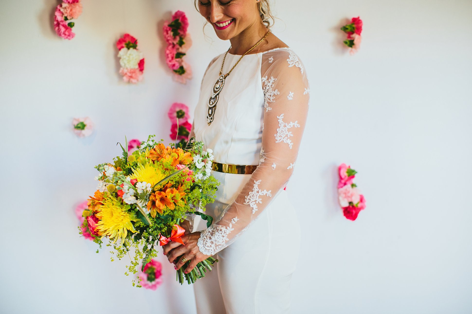 Vibrant. Modern House of Ollichon Bridal Shoot. Photos by Through the Woods We Ran . As featured on Mr & Mrs Unique www.mrandmrsunique.co.uk