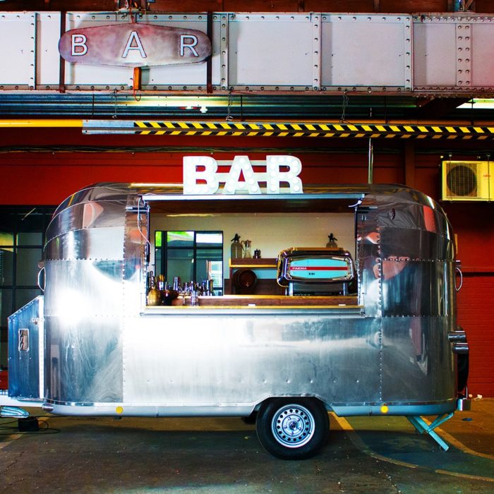 Vintage Trailers- An american airstream that cane dry hired as a bar, DJ booth or for mobile catering / street food. As featured on Mr & Mrs Unique www.mrandmrsunique.co.uk