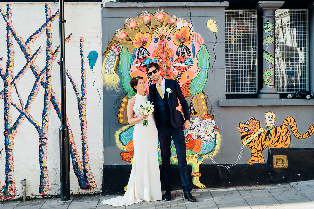 boat ride, camden wedding, chic london wedding, chic wedding, city wedding, cocktails, cool bride, cool groom, gold bridesmaid dresses, london bride, london couple, london wedding dress, marriage in London, shoreditch wedding, urban wedding, Wedding DJ