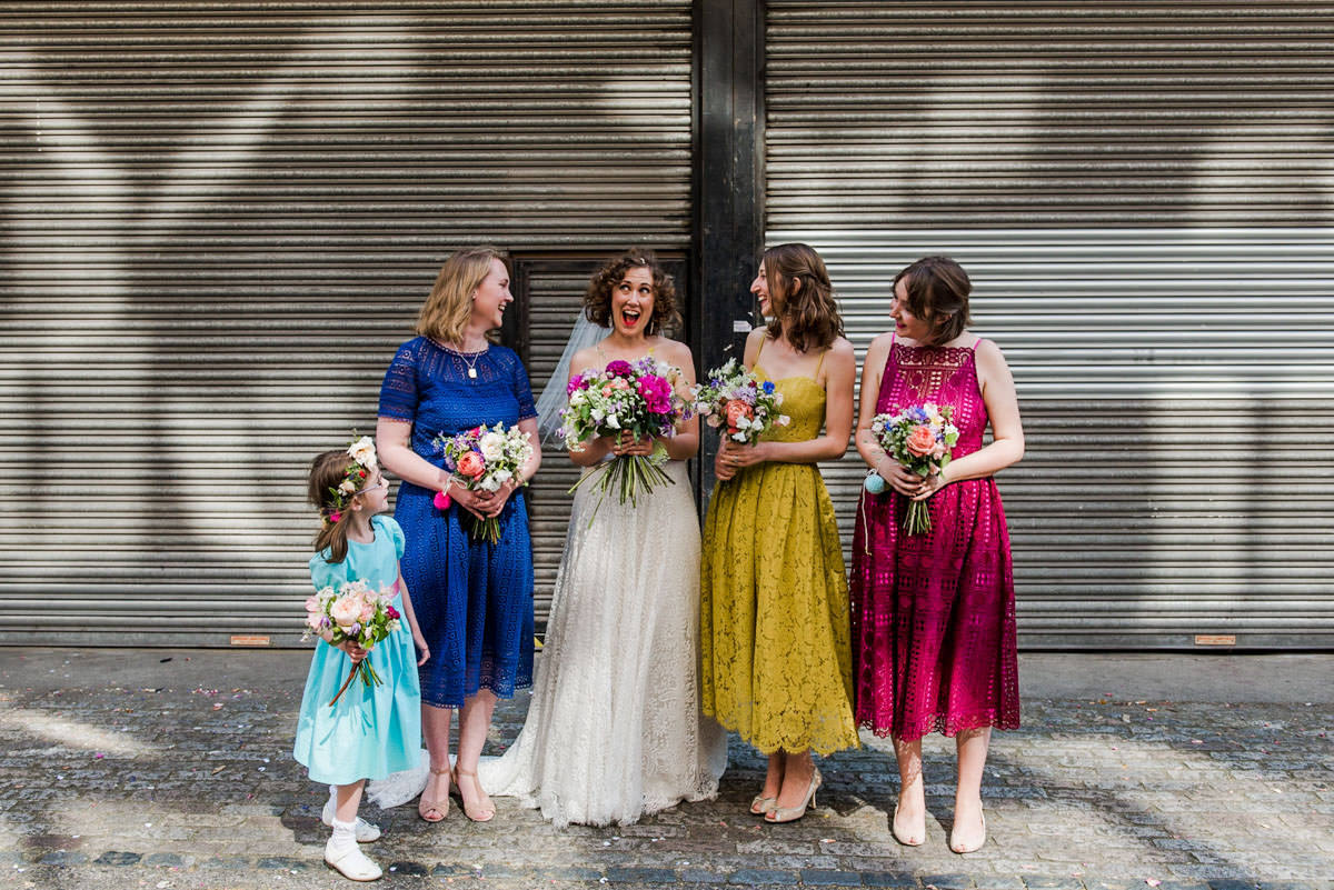 London wedding, babb photo, city wedding, colourful wedding stationery, colourpop wedding, diy decor, flower appreciation society, handmade details, highgate, laura babb, london pub wedding, london wedding, Mr and Mrs Unique, pompoms, rainbow wedding, The, the clerk and well, urban wedding, wedding decor