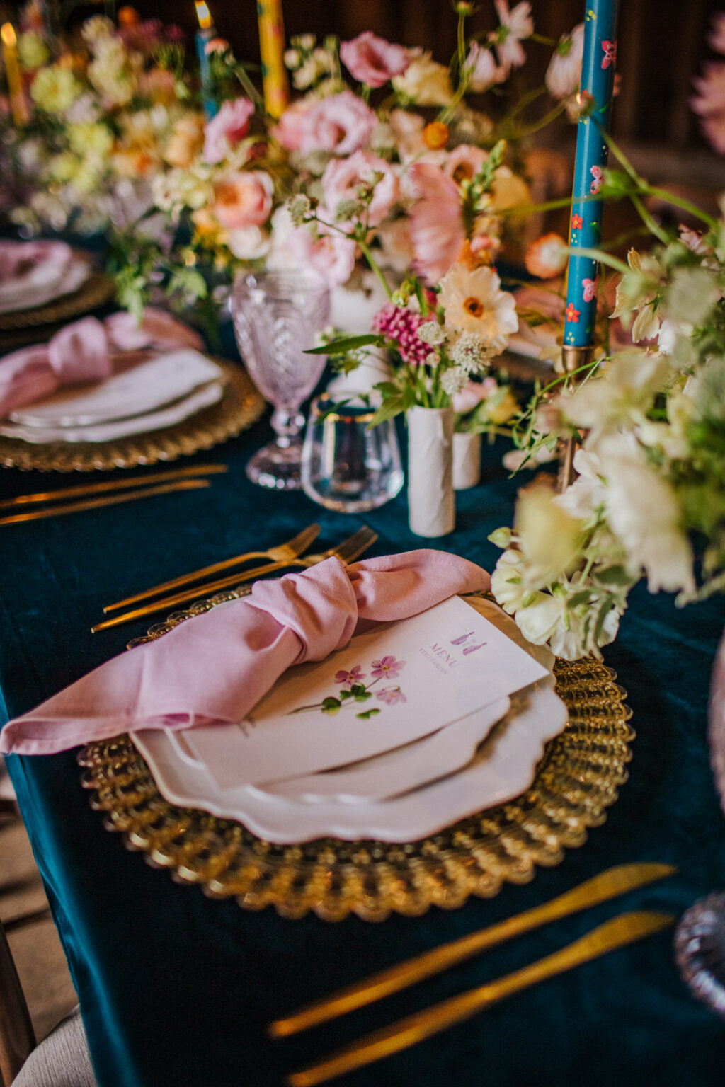 Vibrant Meadow Dining and Wedding Tablescape Inspiration... - Unique ...