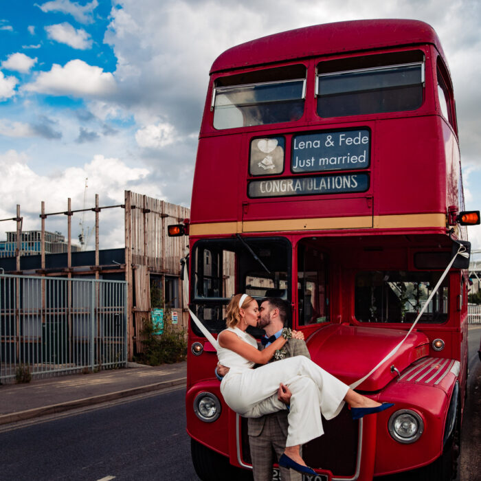 A stylish, modern London wedding with boat reception party!